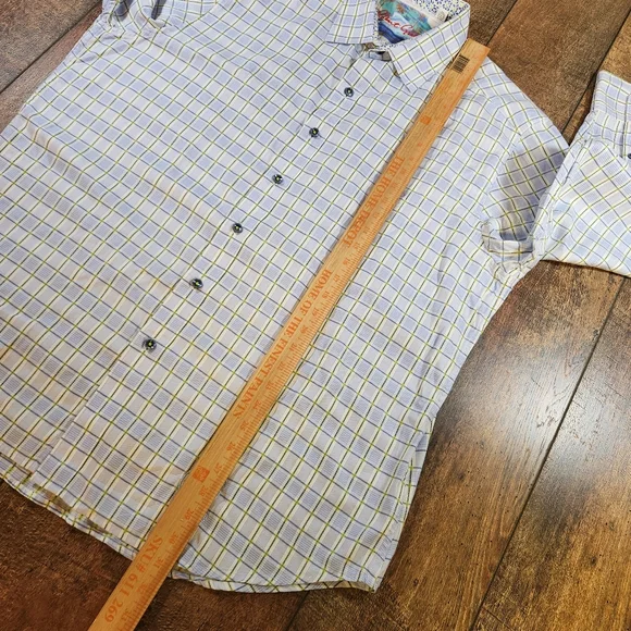 Robert Graham Mens Size 2XL Sport Shirt Checkered Paisley Flip Cuffs Classic Fit - Picture 12 of 13